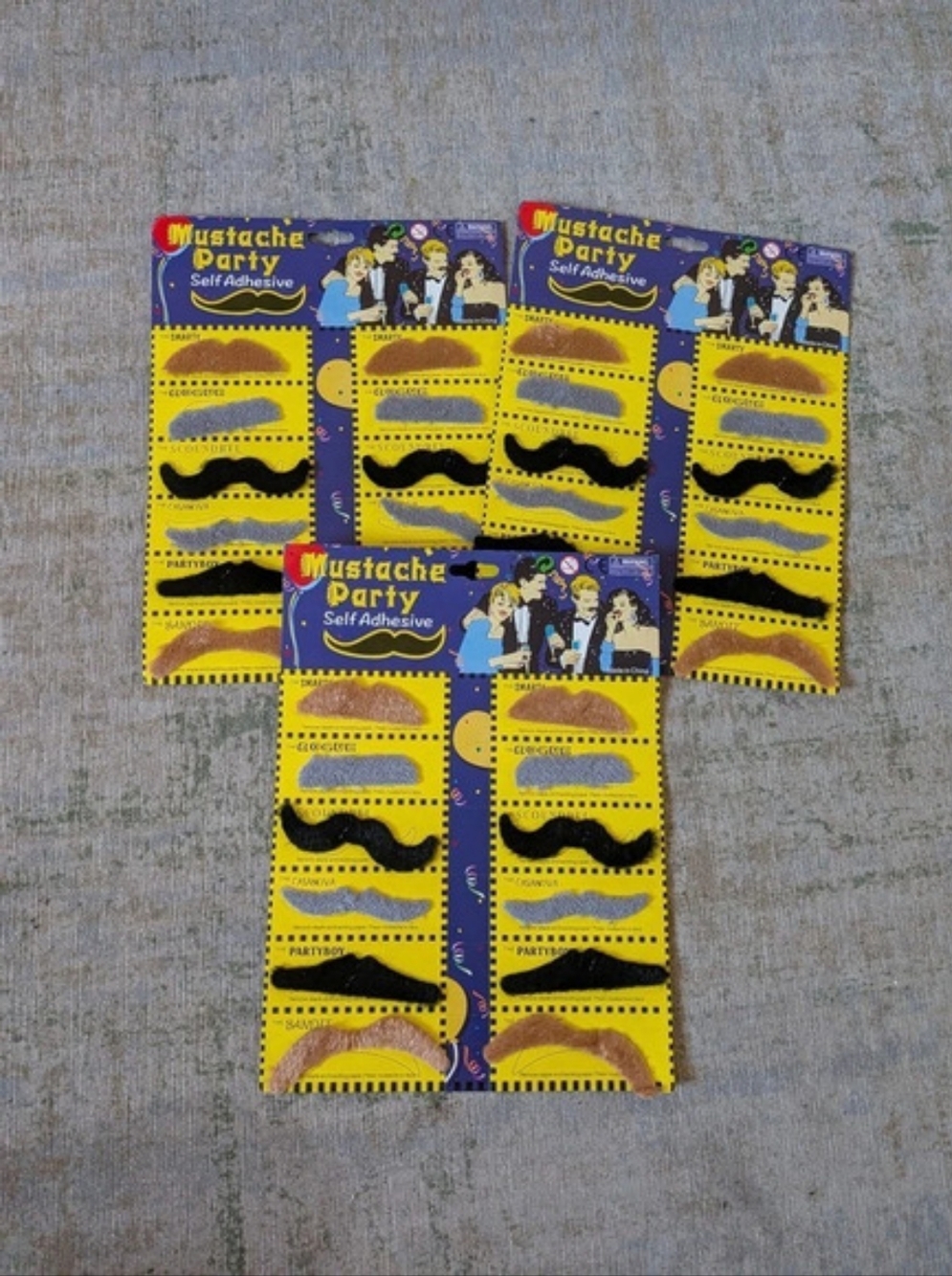 Brand New Set Sheets Of Self Adhesive Mustaches For Cosplay, Halloween Or Party